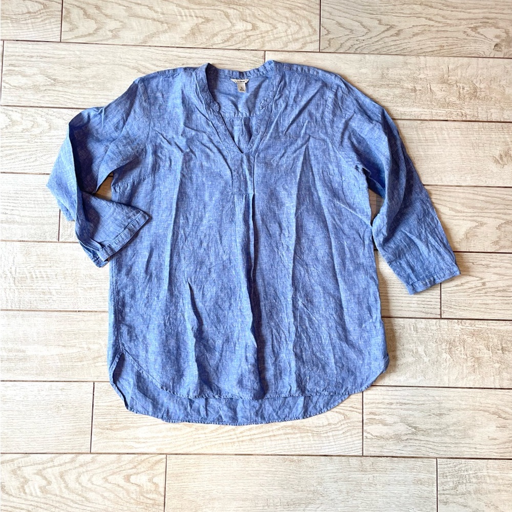 LL Bean - women’s linen tunic top- size L